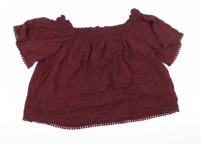 Back view of New Look women’s purple basic blouse, size UK 14