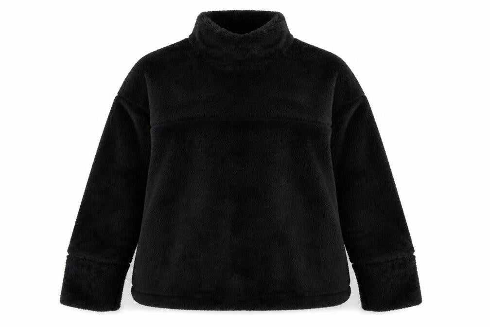 PRETTYLITTLETHING Womens Black  Microfibre Pullover Sweatshirt Size 8
