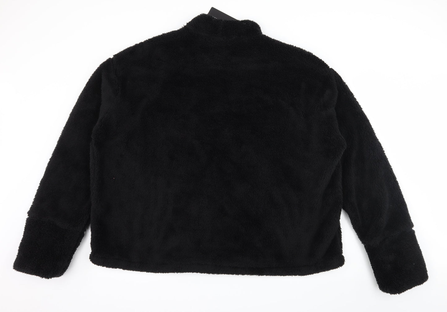 PRETTYLITTLETHING Womens Black  Microfibre Pullover Sweatshirt Size 8