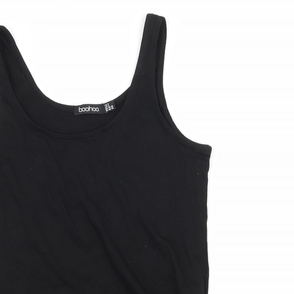 Boohoo Womens Black  Jersey Basic Tank Size 8