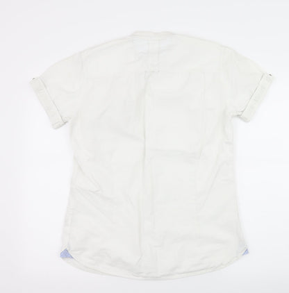 Back view of XSIDE men’s white button-up, size S