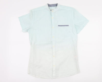 Additional front view of LCW Young men’s blue button-up, size XS, - dip dye