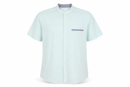 Front view of LCW Young men’s blue button-up, size XS, - dip dye