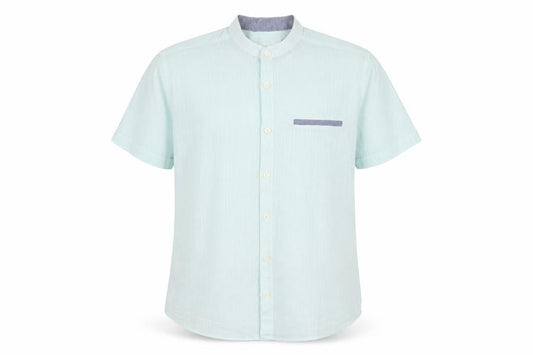 Front view of LCW Young men’s blue button-up, size XS, - dip dye