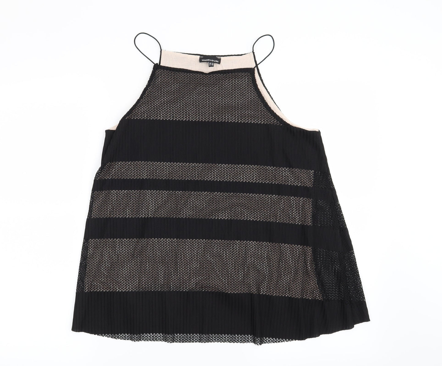 Warehouse Womens Black Striped  Basic Blouse Size 12