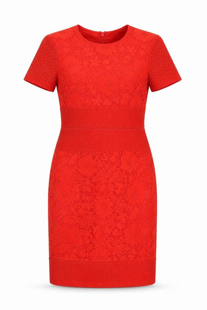 Front view of Miss Selfridge women’s red floral shift, size UK 10