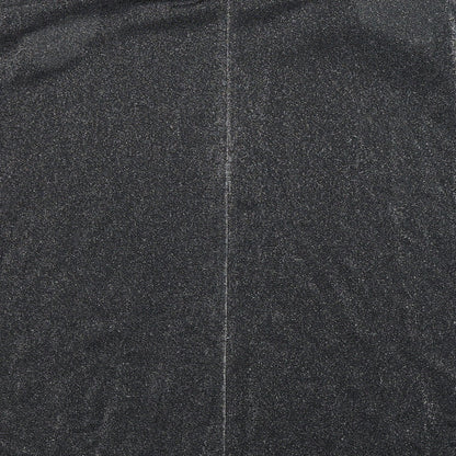 Brand and care label for Exelle women’s silver basic blouse, size M, - oversized