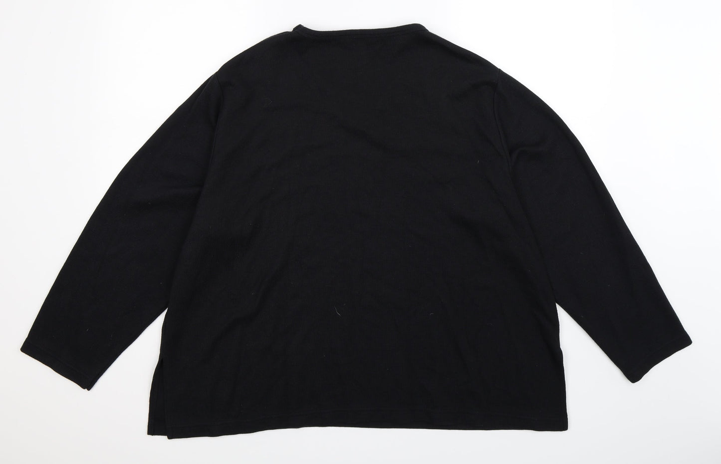 ELVI Womens Black   Pullover Sweatshirt Size M  - Oversized