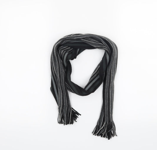 Preworn Mens Black Striped  Scarf  One Size