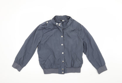Additional front view of H&M women’s grey jacket coat, size UK 12