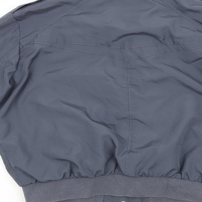 Brand and care label for H&M women’s grey jacket coat, size UK 12