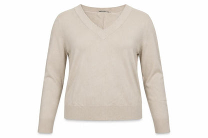 Front view of Dorothy Perkins women’s beige jumper, size UK 16