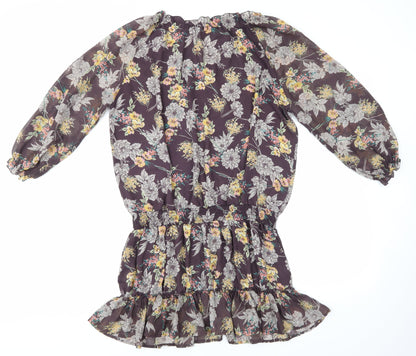 Preloved Peacocks Womens Blue Floral  Sheath  Size 16 - Back