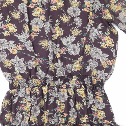 Preloved Peacocks Womens Blue Floral  Sheath  Size 16 - Label