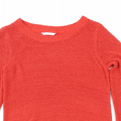 Close-up detail of Only women’s red jumper, size M