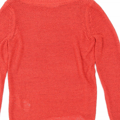 Brand and care label for Only women’s red jumper, size M