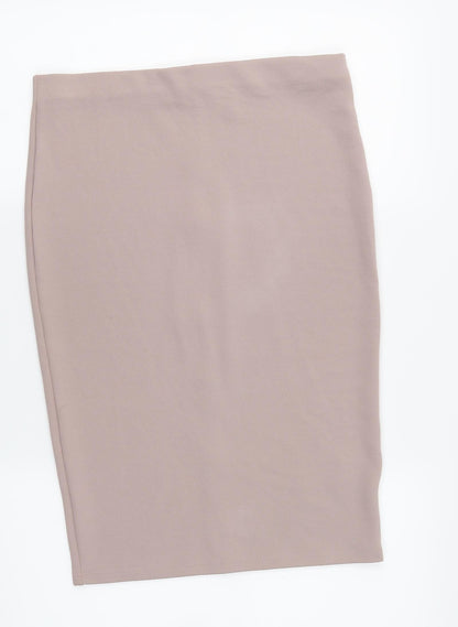 Additional front view of Warehouse women’s pink a-line skirt, size UK 10