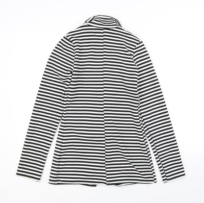 Back view of Lustre women’s black striped jacket, size UK 8