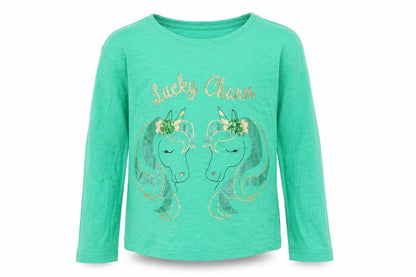 Front view of St Bernard boys’ green basic t-shirt, size 7, years