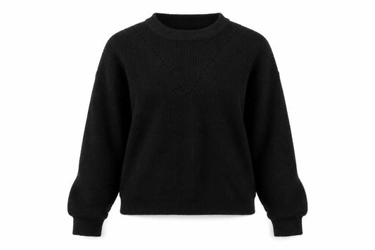 Front view of Primark women’s black jumper, size UK 12
