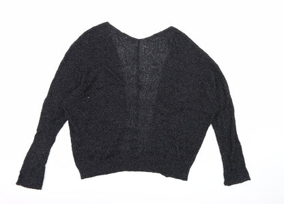 Back view of BDG women’s black knit cardigan jumper, size S