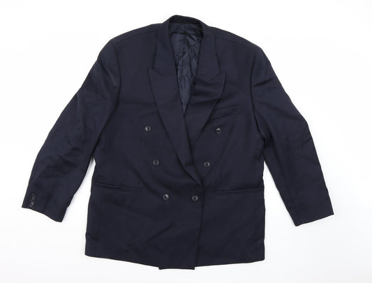 Horne Brothers Mens Blue  Rayon Jacket Suit Jacket Size 44