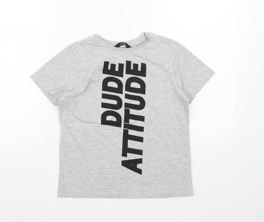 George Boys Grey   Basic T-Shirt Size 9-10 Years