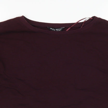 Close-up detail of Select women’s red jumper, size UK 12