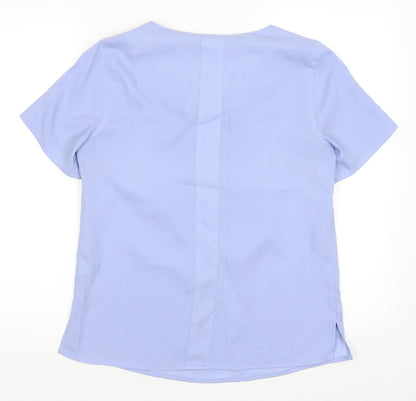 Back view of Clads Scotland women’s purple basic blouse, size UK 8