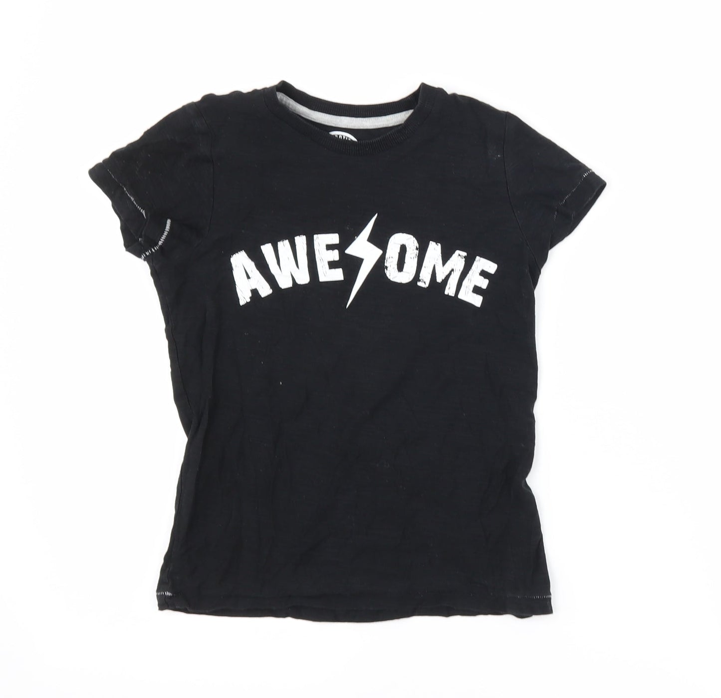 Matalan Boys Black   Basic T-Shirt Size 6 Years  - Awesome