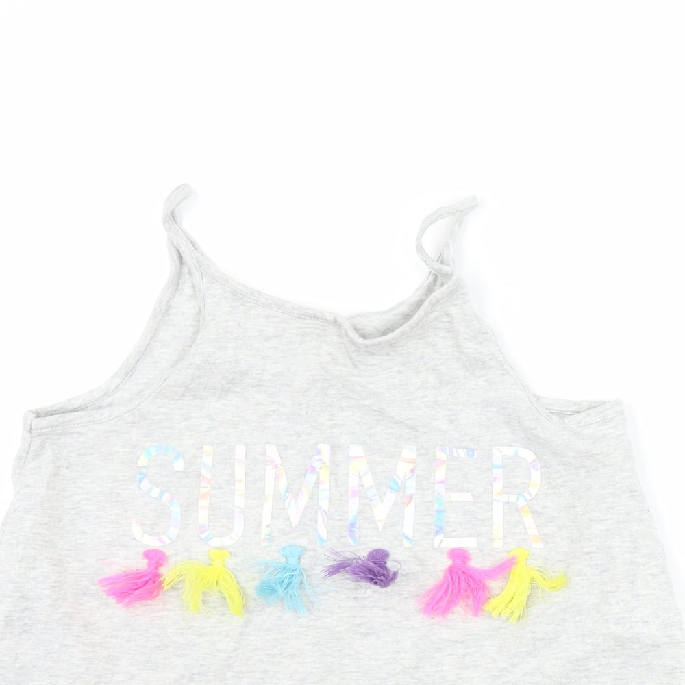 F&F Girls Grey   Basic Tank Size 7-8 Years  - summer