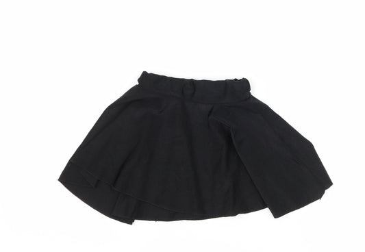 Preworn Girls Black   A-Line Skirt Size 7-8 Years
