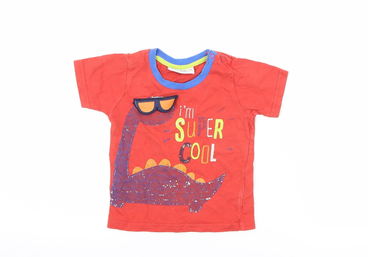 Lily & Jack Boys Red   Basic T-Shirt Size 12-18 Months  - DInosaur