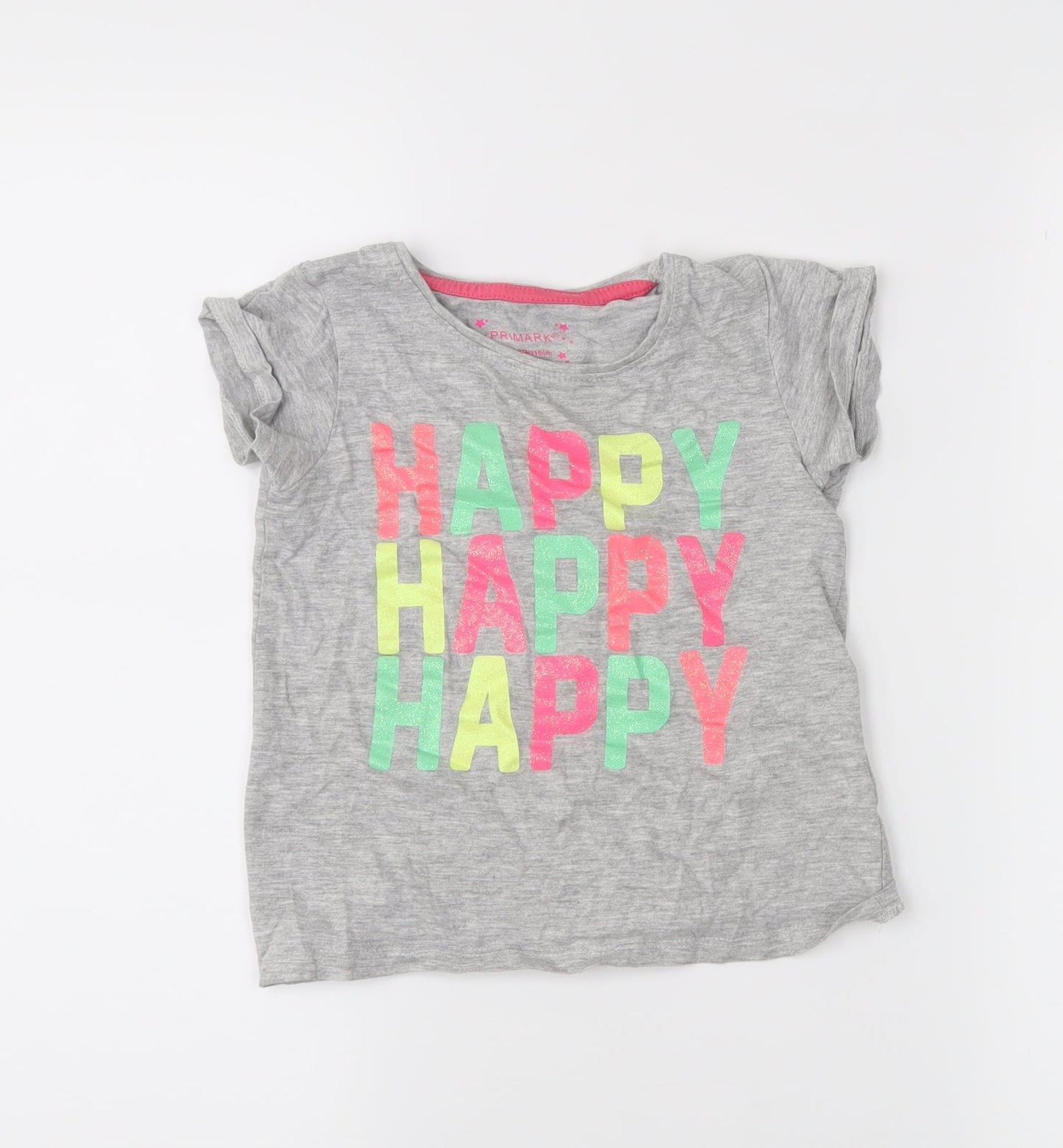 Primark Girls Grey   Basic T-Shirt Size 5-6 Years