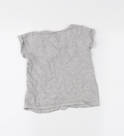 Back view of Primark girls’ grey basic t-shirt, size 5-6, years