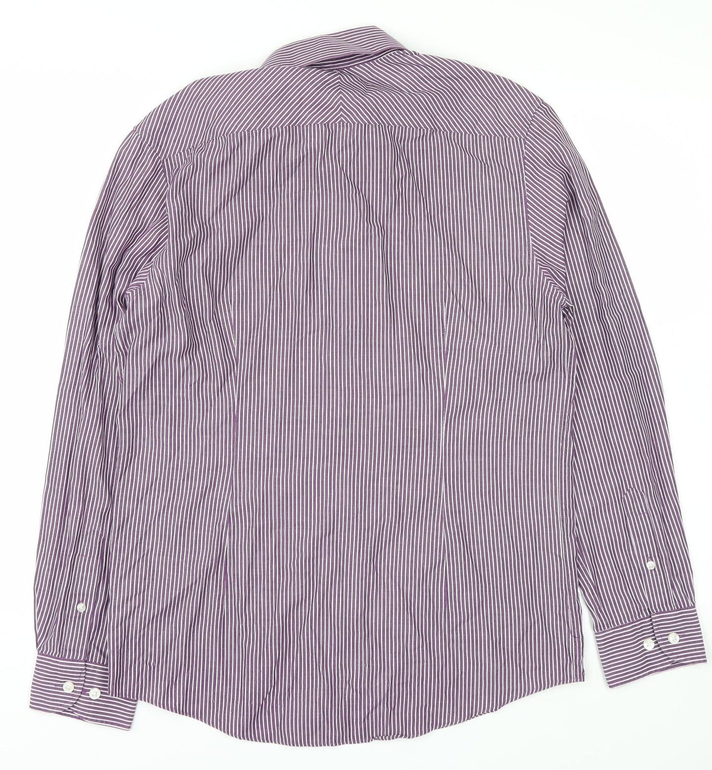 Burton Mens Purple Striped   Button-Up Size 14.5