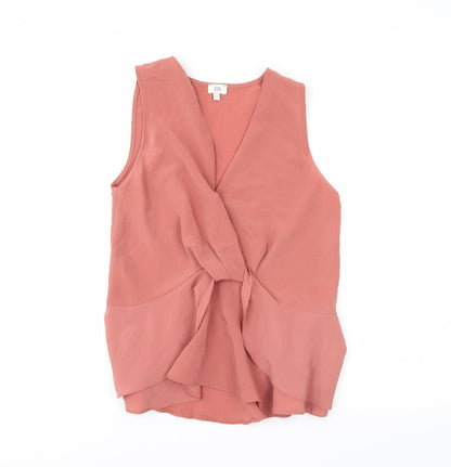 Additional front view of River Island women’s pink basic tank, size UK 6