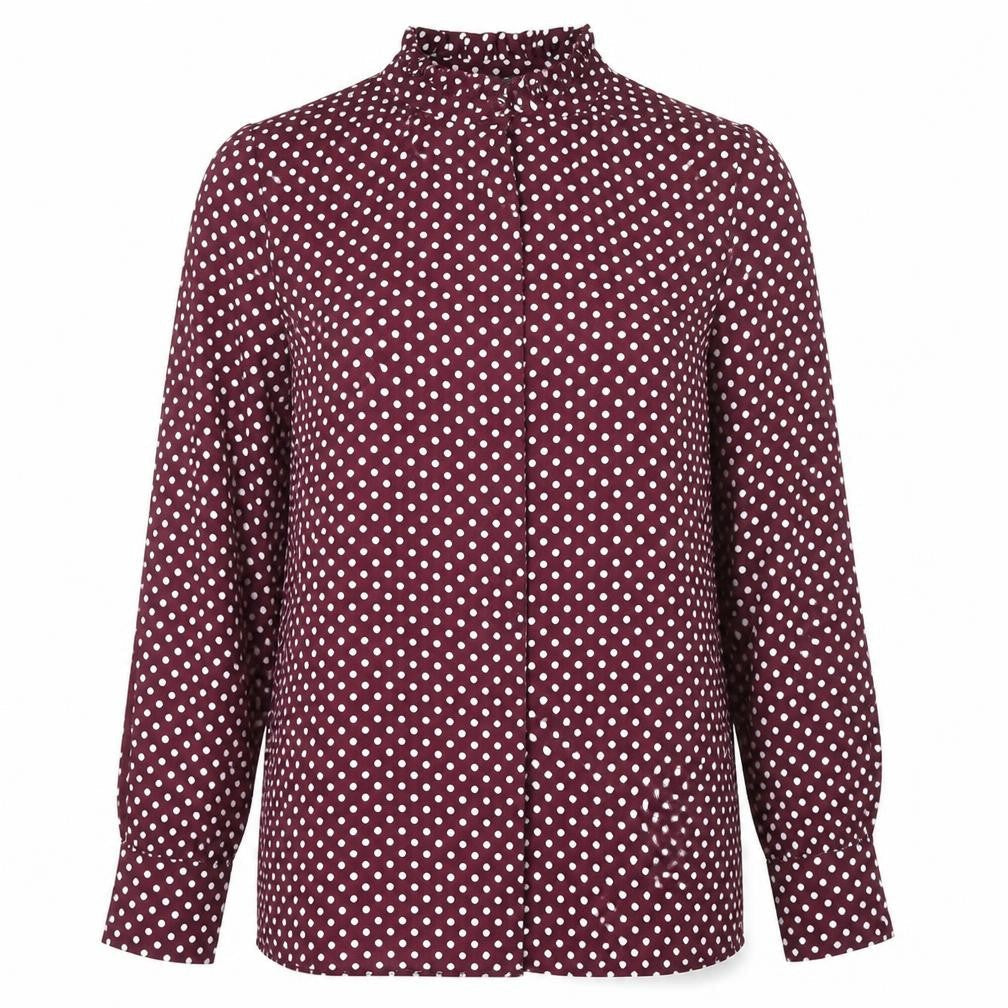 Primark Womens Purple Polka Dot  Basic Button-Up Size 12