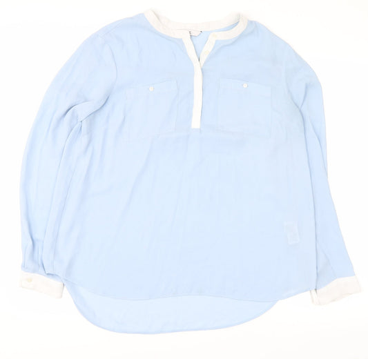 NEXT Womens Blue   Basic Button-Up Size 10