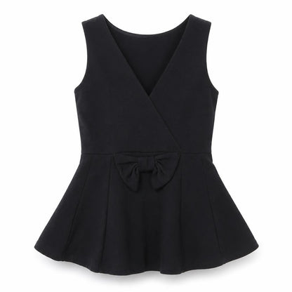 Front view of Vintage women’s black basic blouse, size S