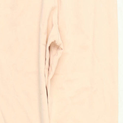 Brand and care label for ASOS women’s pink sweatpants, size UK 6
