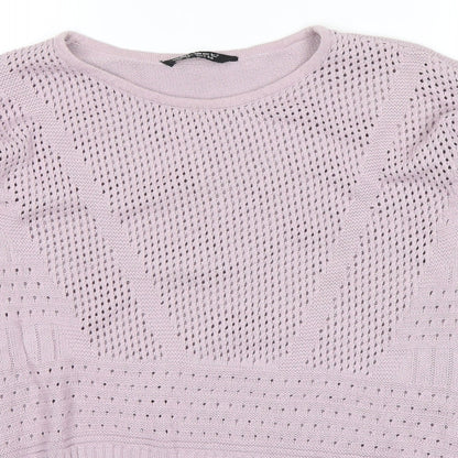 Close-up detail of Select women’s purple jumper, size UK 12