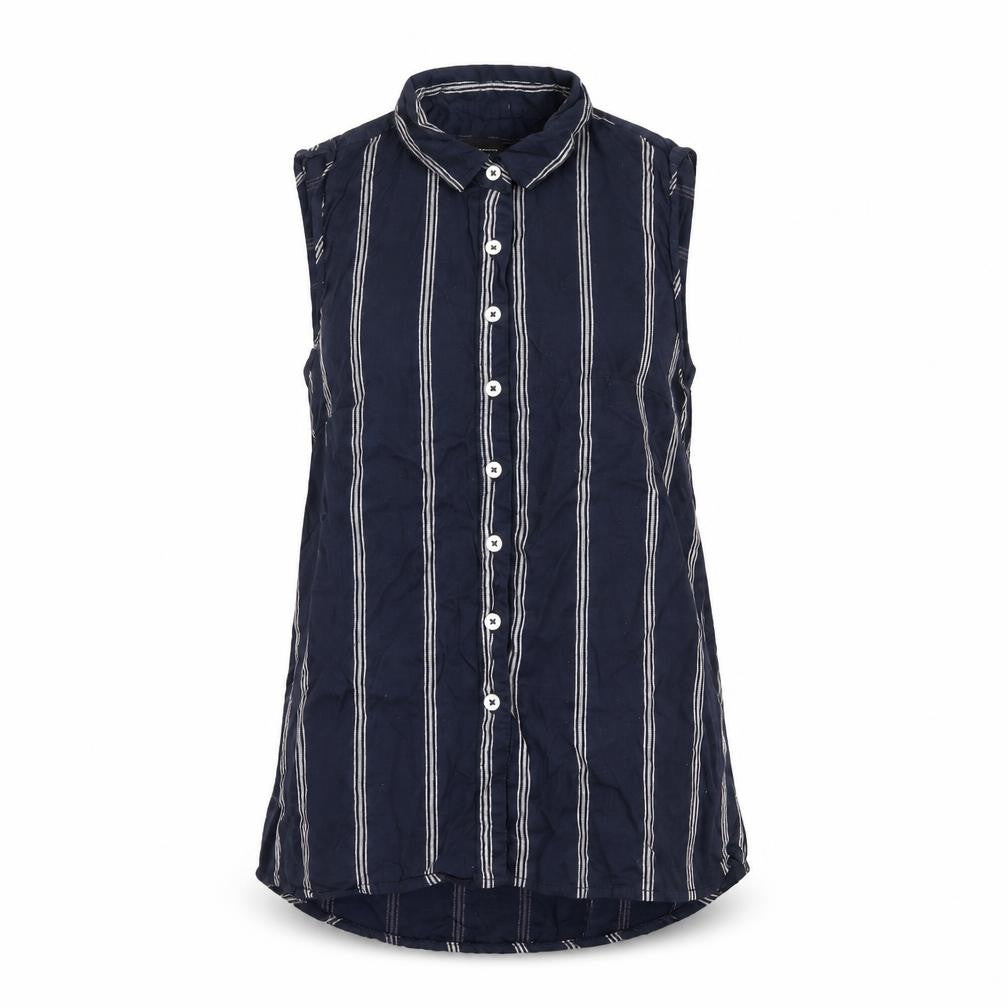 Atmosphere Womens Blue Striped  Basic Button-Up Size 8