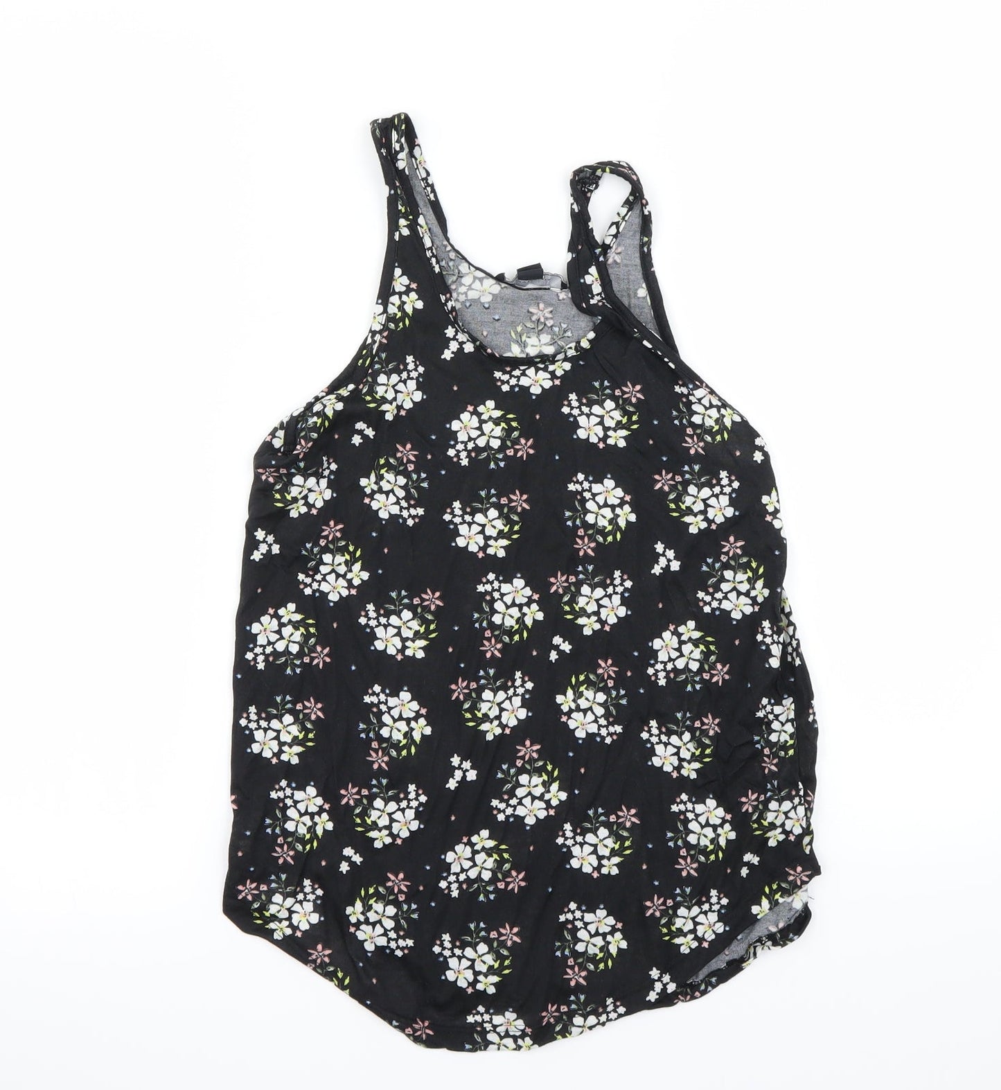 Atmosphere Womens Black Floral  Basic Tank Size 6