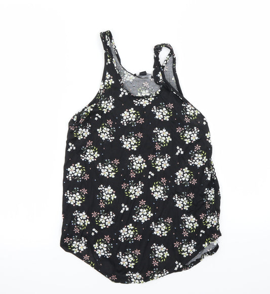 Atmosphere Womens Black Floral  Basic Tank Size 6