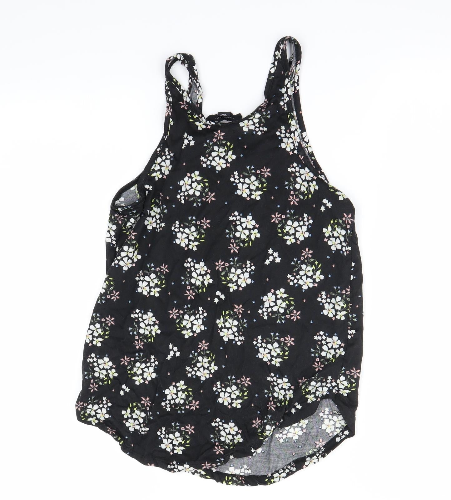 Atmosphere Womens Black Floral  Basic Tank Size 6