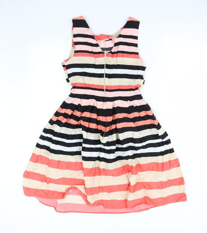 Preloved Dorothy Perkins Womens Multicoloured Striped  Fit & Flare  Size 10 - Back