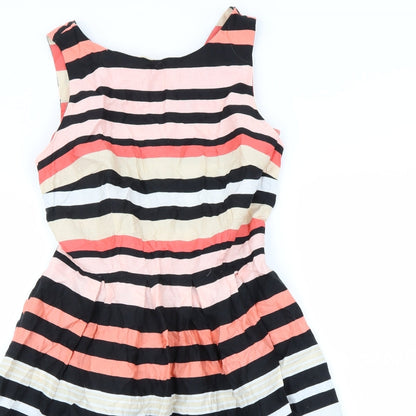 Preloved Dorothy Perkins Womens Multicoloured Striped  Fit & Flare  Size 10 - Detail