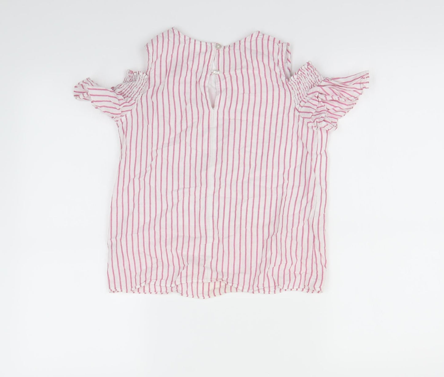 F&F Girls White Striped  Basic Blouse Size 10 Years