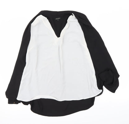 Additional front view of River Island women’s white basic blouse, size UK 10